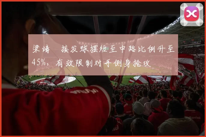 梁靖崑接发球摆短至中路比例升至45%,有效限制对手侧身抢攻